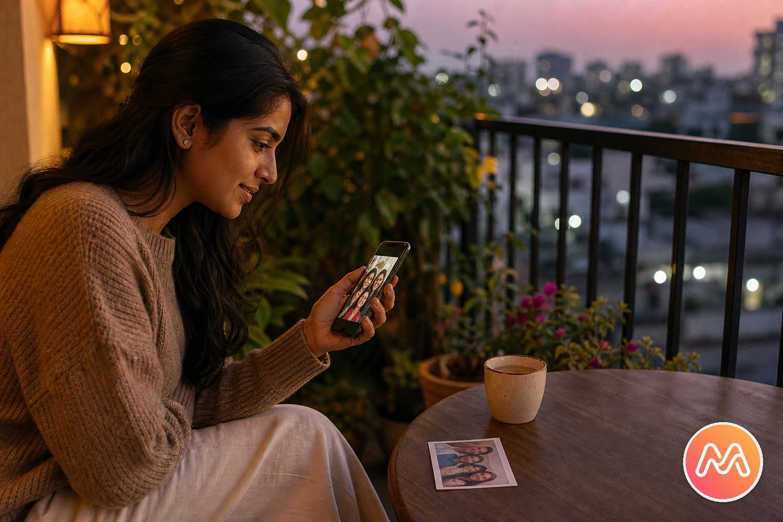 Personalized AI on Memoria showing a private Circle of friends and family memories